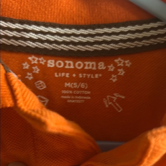 Sonoma Orange Polo with Ruffled Collar - Picture 2 of 3